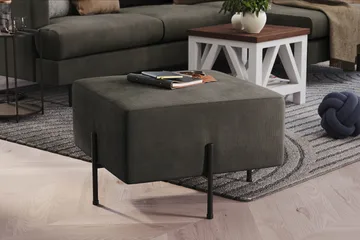 Menard Compact Sittepuff 60 cm Kvadratisk - Mørkegrå - Møbler - Stoler - Krakk - Puff
