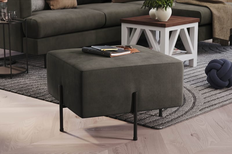Menard Compact Sittepuff 60 cm Kvadratisk - Mørkegrå - Møbler - Stoler - Krakk - Puff