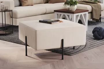 Menard Compact Sittepuff 70 cm Kvadratisk - Beige - Møbler - Stoler - Krakk - Puff