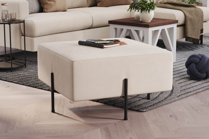 Menard Compact Sittepuff 70 cm Kvadratisk - Beige - Møbler - Stoler - Krakk - Puff