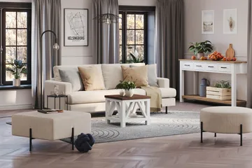 Menard Compact Sittepuff 70 cm Kvadratisk - Beige - Møbler - Stoler - Krakk - Puff