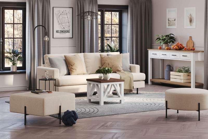 Menard Compact Sittepuff 70 cm Kvadratisk - Beige - Møbler - Stoler - Krakk - Puff