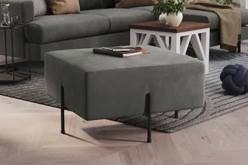 Menard Compact Sittepuff 70 cm Kvadratisk - Grå - Møbler - Stoler - Krakk - Puff