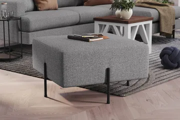 Menard Compact Sittepuff 70 cm Kvadratisk - Grå - Møbler - Stoler - Krakk - Puff