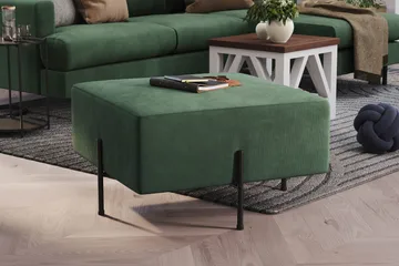 Menard Compact Sittepuff 70 cm Kvadratisk - Grønn - Møbler - Stoler - Krakk - Puff