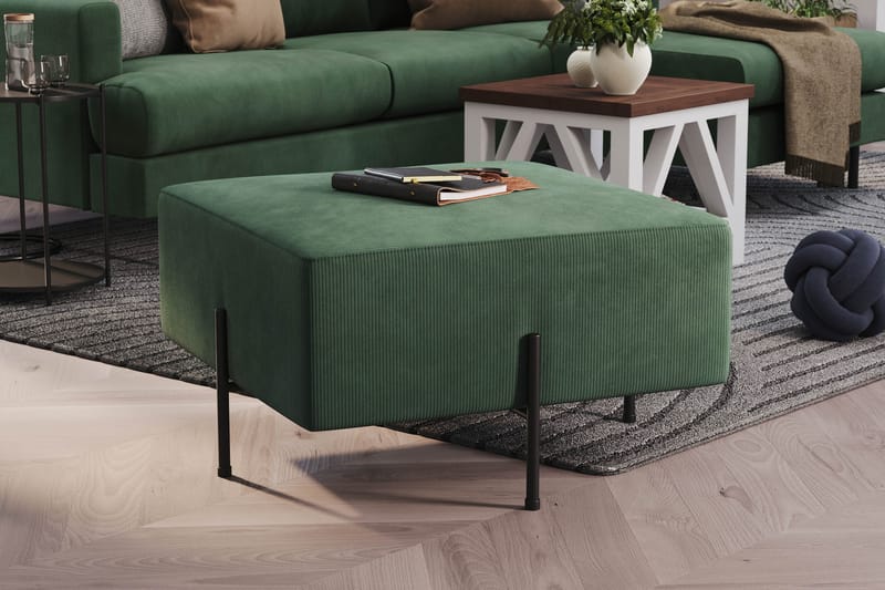 Menard Compact Sittepuff 70 cm Kvadratisk - Grønn - Møbler - Stoler - Krakk - Puff