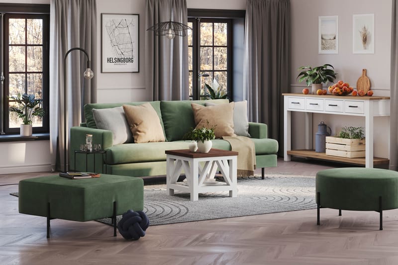 Menard Compact Sittepuff 70 cm Kvadratisk - Grønn - Møbler - Stoler - Krakk - Puff