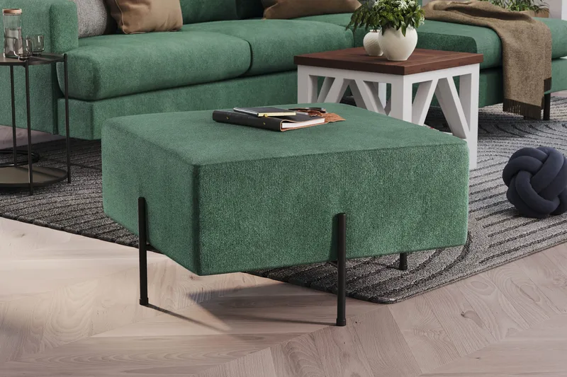 Menard Compact Sittepuff 70 cm Kvadratisk - Grønn - Møbler - Stoler - Krakk - Puff