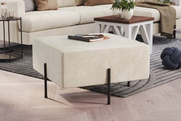 Menard Compact Sittepuff 70 cm Kvadratisk - Hvit - Møbler - Stoler - Krakk - Puff