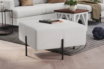 Menard Compact Sittepuff 70 cm Kvadratisk - Hvit - Møbler - Stoler - Krakk - Puff