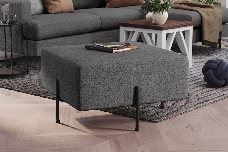 Menard Compact Sittepuff 70 cm Kvadratisk - Mørkegrå - Møbler - Stoler - Krakk - Puff
