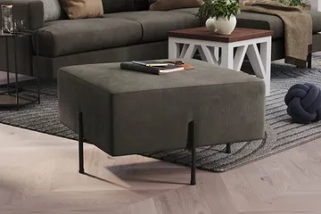 Menard Compact Sittepuff 70 cm Kvadratisk - Mørkegrå - Møbler - Stoler - Krakk - Puff