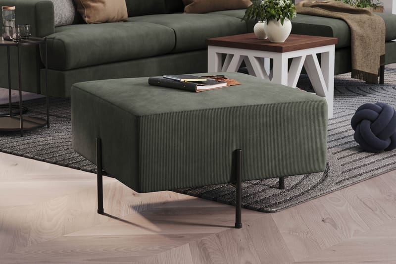 Menard Compact Sittepuff 70 cm Kvadratisk - Mørkegrønn - Møbler - Stoler - Krakk - Puff