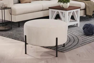 Menard Compact Sittepuff Rund 60 cm - Beige - Møbler - Stoler - Krakk - Puff