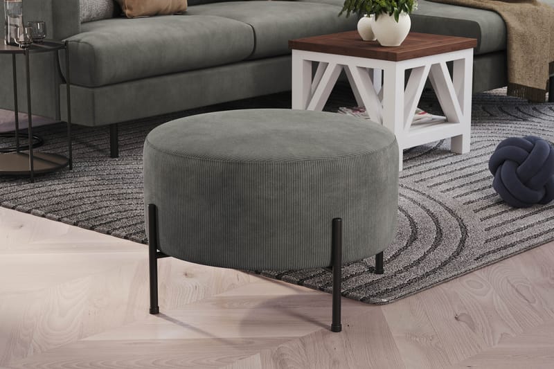 Menard Compact Sittepuff Rund 60 cm - Grå - Møbler - Stoler - Krakk - Puff