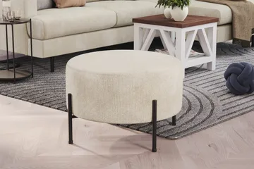 Menard Compact Sittepuff Rund 60 cm - Hvit - Møbler - Stoler - Krakk - Puff