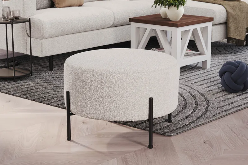 Menard Compact Sittepuff Rund 60 cm - Hvit - Møbler - Stoler - Krakk - Puff