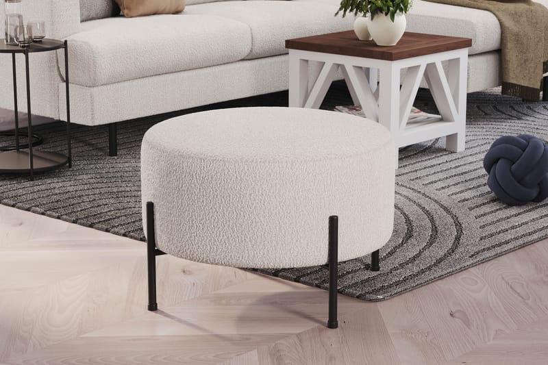 Menard Compact Sittepuff Rund 60 cm - Hvit - Møbler - Stoler - Krakk - Puff