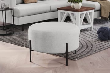 Menard Compact Sittepuff Rund 60 cm - Lys grå - Møbler - Stoler - Krakk - Puff