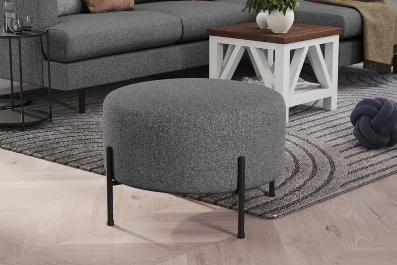 Menard Compact Sittepuff Rund 60 cm - Mørkegrå - Møbler - Stoler - Krakk - Puff