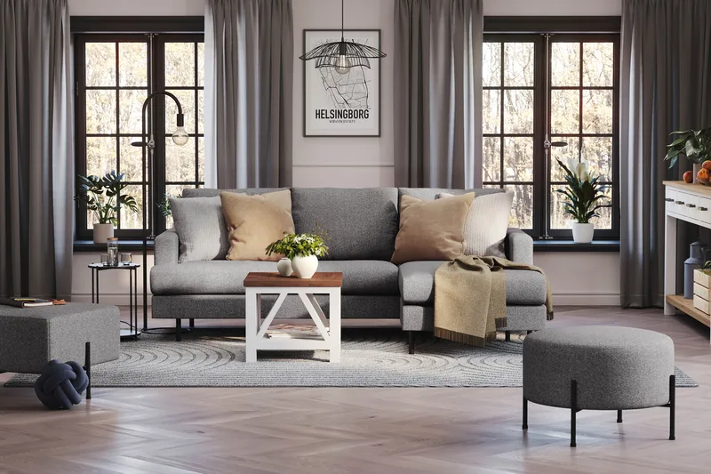 Menard Compact Sittepuff Rund 60 cm - Mørkegrå - Møbler - Stoler - Krakk - Puff