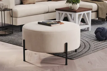 Menard Compact Sittepuff Rund 70 cm - Beige - Møbler - Stoler - Krakk - Puff