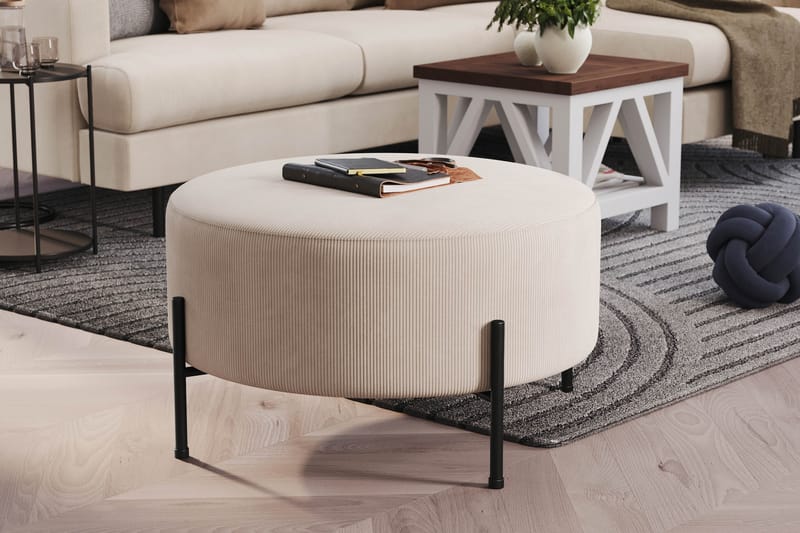 Menard Compact Sittepuff Rund 70 cm - Beige - Møbler - Stoler - Krakk - Puff
