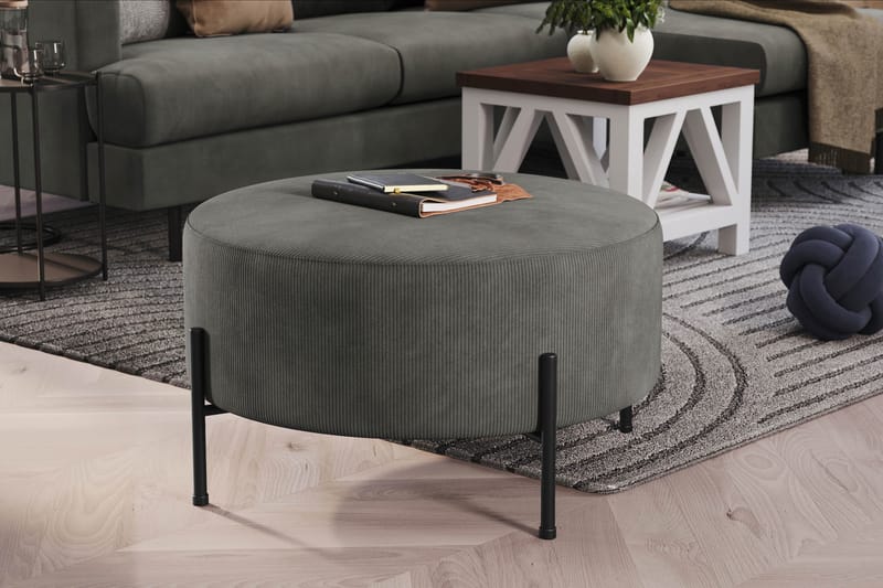 Menard Compact Sittepuff Rund 70 cm - Grå - Møbler - Stoler - Krakk - Puff