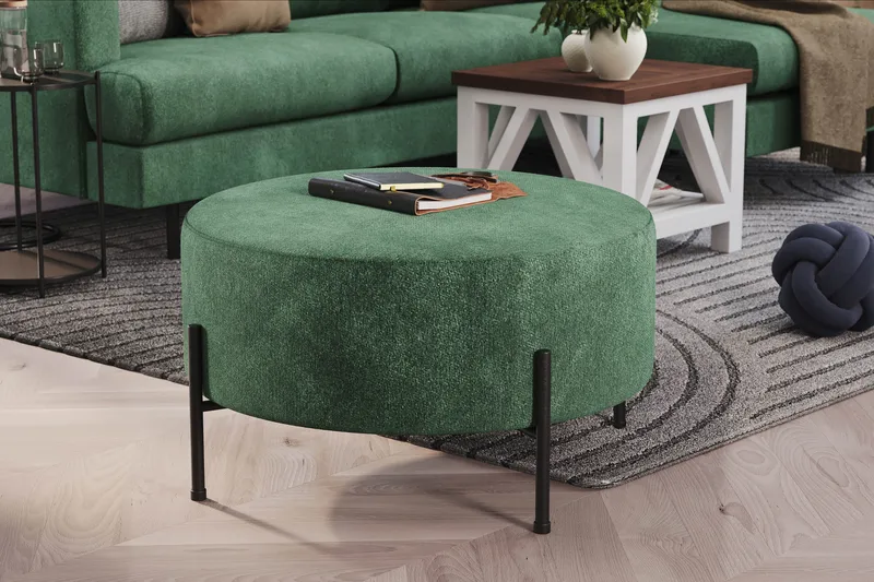 Menard Compact Sittepuff Rund 70 cm - Grønn - Møbler - Stoler - Krakk - Puff