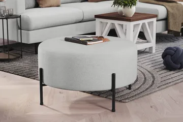 Menard Compact Sittepuff Rund 70 cm - Lys grå - Møbler - Stoler - Krakk - Puff