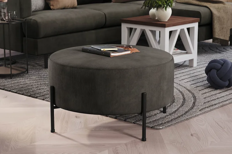 Menard Compact Sittepuff Rund 70 cm - Mørkegrå - Møbler - Stoler - Krakk - Puff