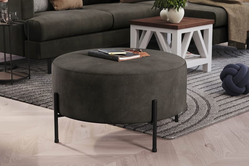 Menard Compact Sittepuff Rund 70 cm - Mørkegrå - Møbler - Stoler - Krakk - Puff