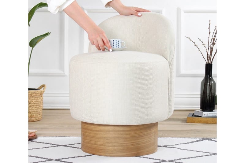 Muktan Sittepuff 47 cm - Cream - Møbler - Stoler - Krakk - Puff
