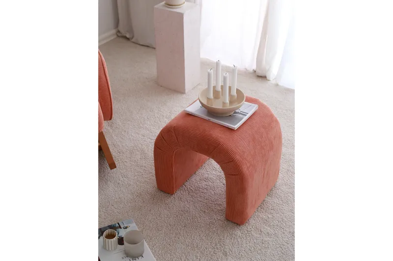 Nagar Sittepuff 51 cm - Koral - Møbler - Stoler - Krakk - Puff