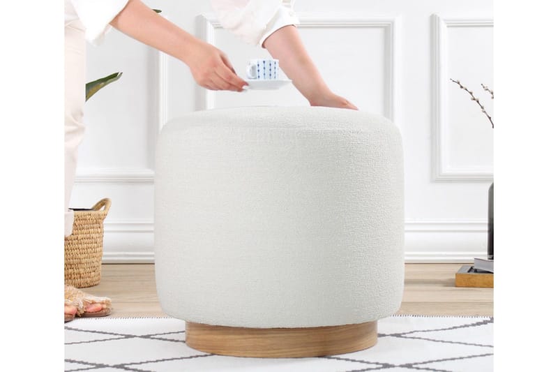 Namra Sittepuff 45 cm - Cream - Møbler - Stoler - Krakk - Puff
