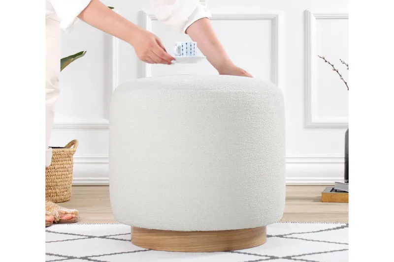 Namra Sittepuff 45 cm - Cream - Møbler - Stoler - Krakk - Puff