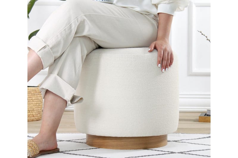 Namra Sittepuff 45 cm - Cream - Møbler - Stoler - Krakk - Puff