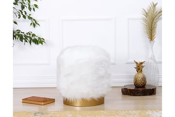 Needles Sittepuff 40 cm - Hvit - Møbler - Stoler - Krakk - Puff