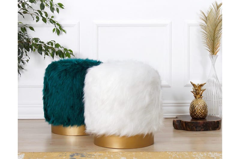 Needles Sittepuff 40 cm - Hvit - Møbler - Stoler - Krakk - Puff