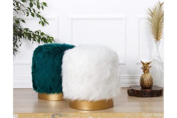 Needles Sittepuff 40 cm - Hvit - Møbler - Stoler - Krakk - Puff