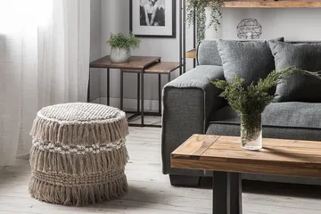 Noida Puff 44 cm - Beige - Møbler - Stoler - Krakk - Puff