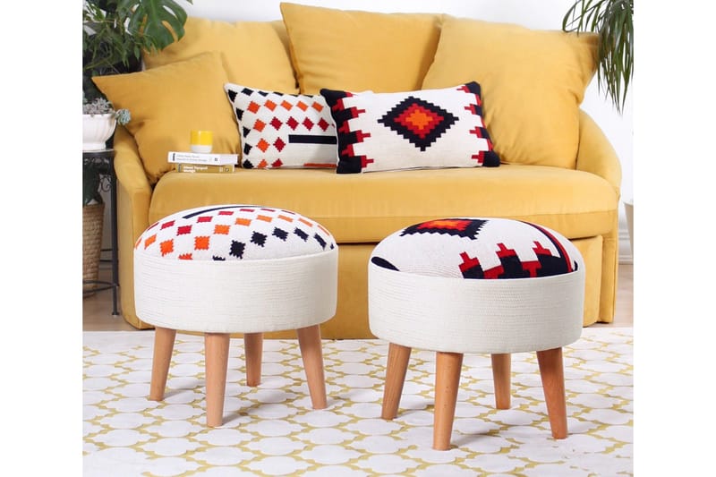 Opelousas Sittepuff 46 cm - Flerfarget - Møbler - Stoler - Krakk - Puff