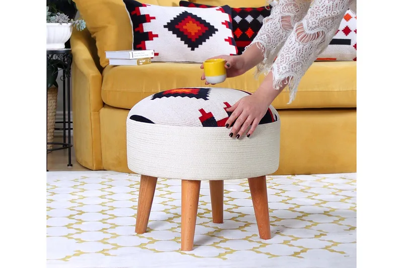 Opelousas Sittepuff 46 cm - Flerfarget - Møbler - Stoler - Krakk - Puff