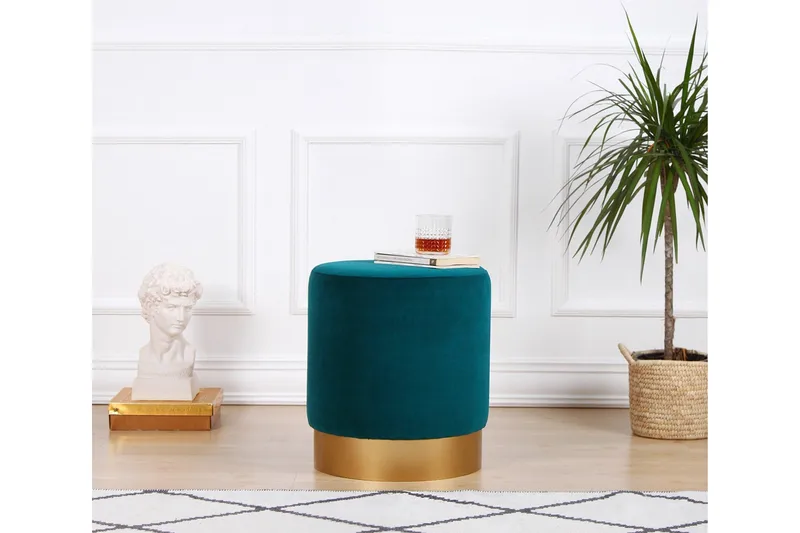 Owensboro Sittepuff 40 cm - Blå - Møbler - Stoler - Krakk - Puff