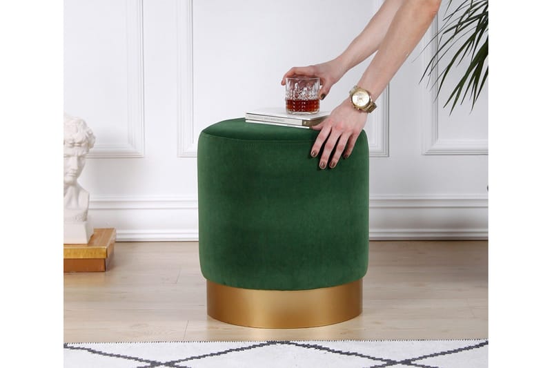 Owensboro Sittepuff 40 cm - Grønn - Møbler - Stoler - Krakk - Puff