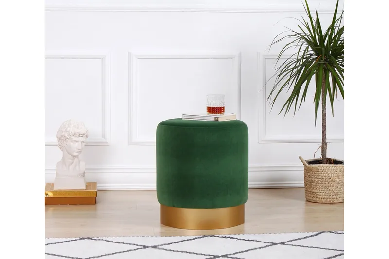 Owensboro Sittepuff 40 cm - Grønn - Møbler - Stoler - Krakk - Puff