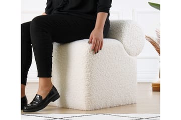 Patava Sittepuff 45 cm - Hvit - Møbler - Stoler - Krakk - Puff