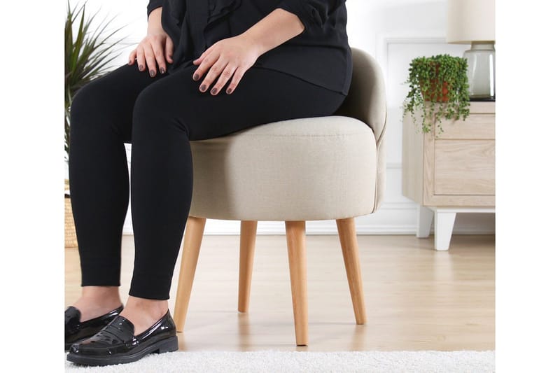 Philippi Sittepuff 42 cm - Beige - Møbler - Stoler - Krakk - Puff