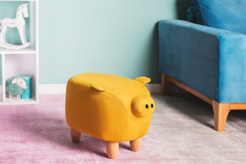 Piggy Sittepuff 50 cm - Gul - Møbler - Stoler - Krakk - Puff