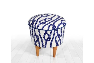 Pradera Sittepuff 42 cm - Blå/Hvit - Møbler - Stoler - Krakk - Puff